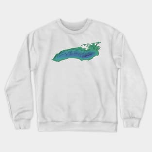 Lake Ontario Topographical Map Crewneck Sweatshirt